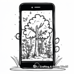 iPhone in Nature Settings Coloring Pages 1
