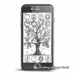 iPhone in Nature Settings Coloring Pages 3