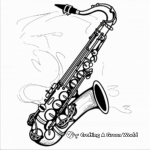 Jazz Saxophone Coloring Sheets 1
