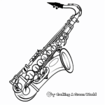 Jazz Saxophone Coloring Sheets 4