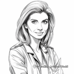Jodie Whittaker as Thirteenth Doctor Coloring Pages 1