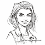 Jodie Whittaker as Thirteenth Doctor Coloring Pages 3
