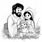Joseph and Mary Travel to Bethlehem Coloring Pages 2