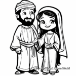 Joseph and Mary Travel to Bethlehem Coloring Pages 3