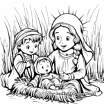 Joseph and Mary Travel to Bethlehem Coloring Pages 4