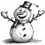 Joyful Snowman Storyline Coloring Pages 1