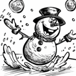 Joyful Snowman Storyline Coloring Pages 2