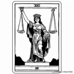 Justice Tarot Card Coloring Pages 1