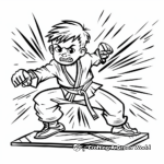 Karate Chop: Breaking Board Coloring Pages 1