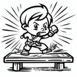 Karate Chop: Breaking Board Coloring Pages 2