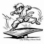 Karate Chop: Breaking Board Coloring Pages 3