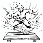 Karate Chop: Breaking Board Coloring Pages 4