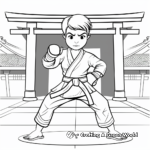Karate in the Dojo Scene Coloring Pages 2