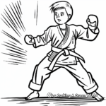 Karate Kick Action Coloring Pages 1