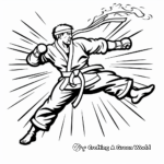 Karate Kick Action Coloring Pages 2