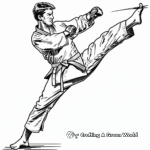 Karate Kick Action Coloring Pages 3