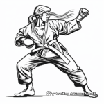 Karate Kick Action Coloring Pages 4