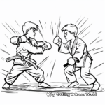 Karate Tournament Fight Scene Coloring Pages 2