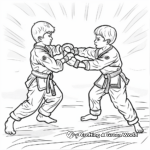 Karate Tournament Fight Scene Coloring Pages 3