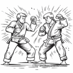 Karate Tournament Fight Scene Coloring Pages 4