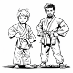 Karate Training with Sensei Coloring Pages 2