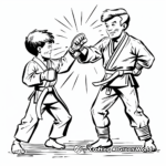 Karate Training with Sensei Coloring Pages 3