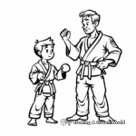 Karate Training with Sensei Coloring Pages 4