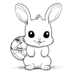 Kawaii Bunny Travels the World Coloring Pages 4