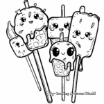 Kawaii Melting Ice Cream Pops Coloring Pages 2