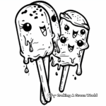 Kawaii Melting Ice Cream Pops Coloring Pages 4