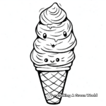 Kawaii Soft Serve Ice Cream Cone Coloring Pages 1