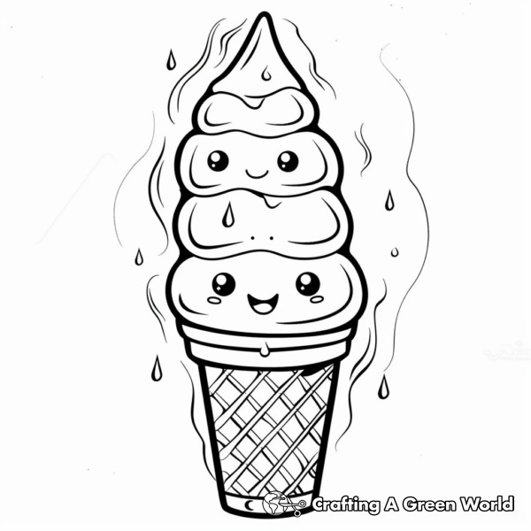 Kawaii Ice Cream Coloring Pages - Free & Printable!