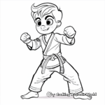 Kid-Friendly Animated Karate Coloring Pages 1