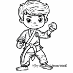 Kid-Friendly Animated Karate Coloring Pages 3