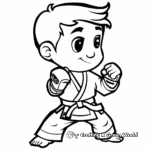 Kid-Friendly Animated Karate Coloring Pages 4