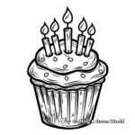 Kid-friendly Birthday Cupcake Coloring Pages 1