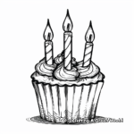 Kid-friendly Birthday Cupcake Coloring Pages 2