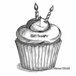 Kid-friendly Birthday Cupcake Coloring Pages 3
