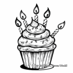 Kid-friendly Birthday Cupcake Coloring Pages 4