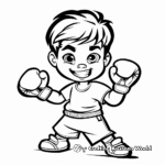 Kid-Friendly Cartoon Boxer Coloring Pages 1