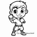 Kid-Friendly Cartoon Boxer Coloring Pages 2