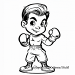 Kid-Friendly Cartoon Boxer Coloring Pages 3
