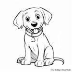 Kid-Friendly Cartoon Chocolate Lab Coloring Pages 1