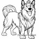 Kid-Friendly Cartoon Collie Coloring Pages 1