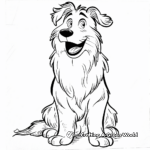 Kid-Friendly Cartoon Collie Coloring Pages 2