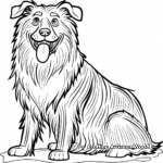 Kid-Friendly Cartoon Collie Coloring Pages 4