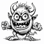 Kid-Friendly Cartoon Demon Coloring Pages 4