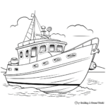 Dibujos animados de barcos de pesca para colorear 3