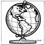 Kid-Friendly Cartoon Globe Coloring Pages 2