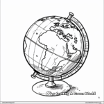 Kid-Friendly Cartoon Globe Coloring Pages 3